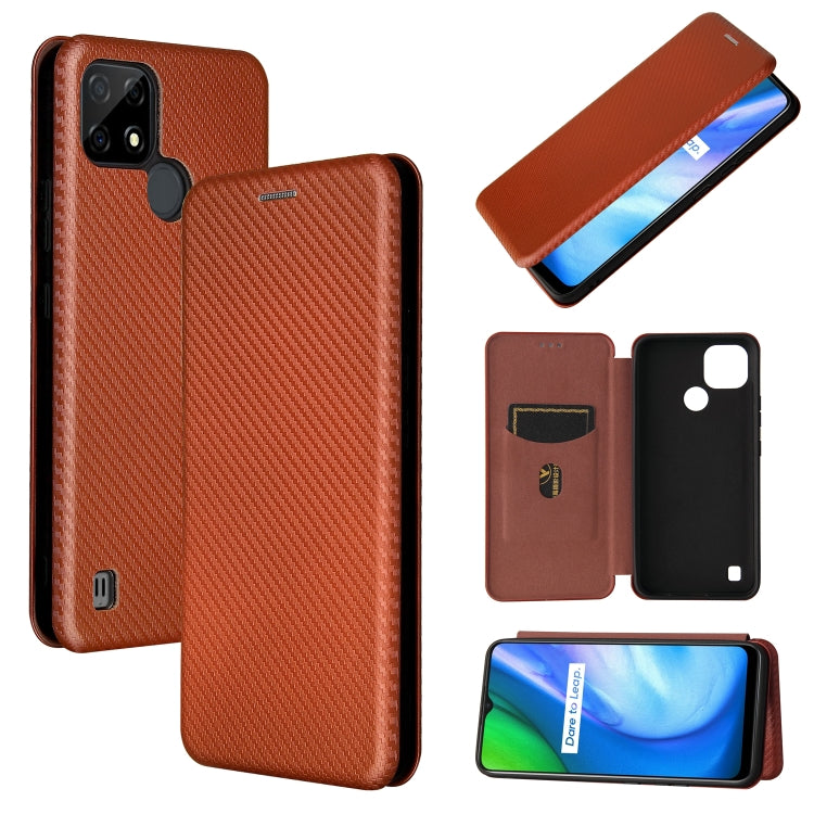 Carbon Fiber Texture Magnetic Horizontal Flip TPU + PC + PU Leather Case with Card Slot, For Xiaomi Mi 11 Ultra, For Xiaomi Mi 11 Pro, For Xiaomi Mi 11 Lite, For Realme C21