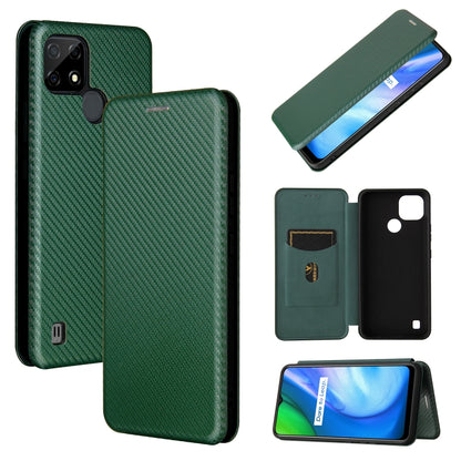 Carbon Fiber Texture Magnetic Horizontal Flip TPU + PC + PU Leather Case with Card Slot, For Xiaomi Mi 11 Ultra, For Xiaomi Mi 11 Pro, For Xiaomi Mi 11 Lite, For Realme C21