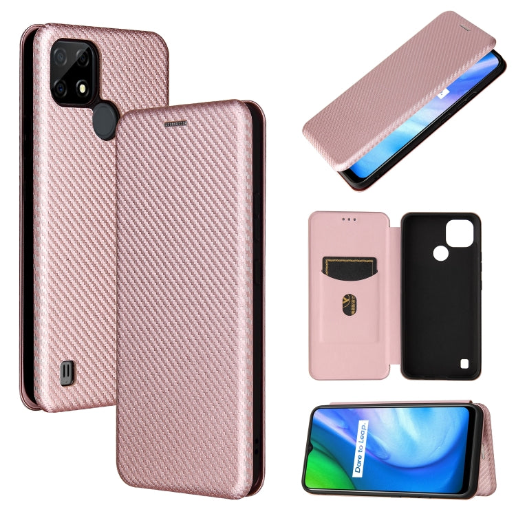 Carbon Fiber Texture Magnetic Horizontal Flip TPU + PC + PU Leather Case with Card Slot, For Xiaomi Mi 11 Ultra, For Xiaomi Mi 11 Pro, For Xiaomi Mi 11 Lite, For Realme C21