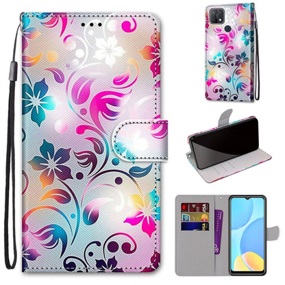 Coloured Drawing Cross Texture Horizontal Flip PU Leather Case with Holder & Card Slots & Wallet & Lanyard, For OPPO A15 / A15s