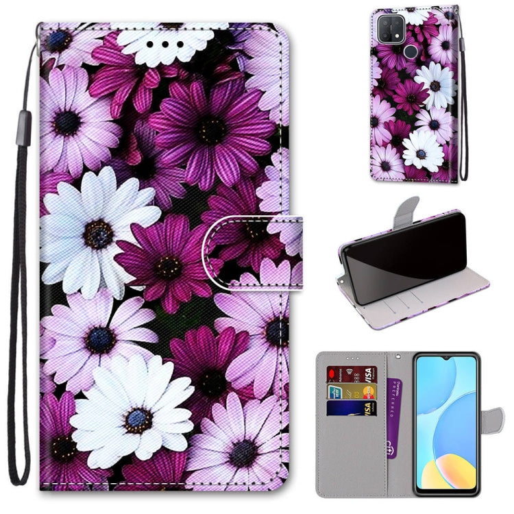 Coloured Drawing Cross Texture Horizontal Flip PU Leather Case with Holder & Card Slots & Wallet & Lanyard, For OPPO A15 / A15s