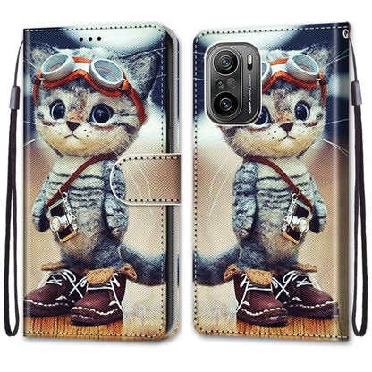 Coloured Drawing Cross Texture Horizontal Flip PU Leather Case with Holder & Card Slots & Wallet & Lanyard, For Xiaomi Redmi K40 / K40 Pro / K40 Pro+