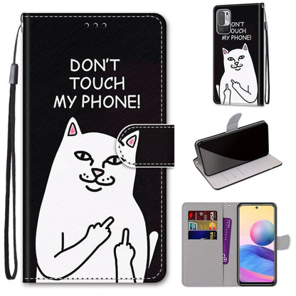 Coloured Drawing Cross Texture Horizontal Flip PU Leather Case with Holder & Card Slots & Wallet & Lanyard, For Xiaomi Redmi Note 10 5G