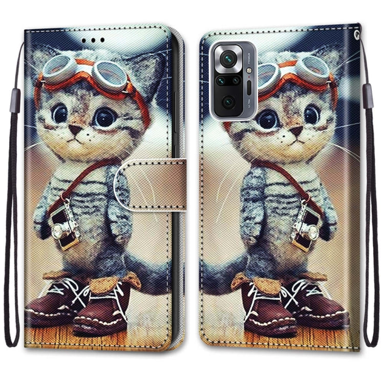 Coloured Drawing Cross Texture Horizontal Flip PU Leather Case with Holder & Card Slots & Wallet & Lanyard, For Xiaomi Redmi Note 10 Pro Max / Note 10 Pro