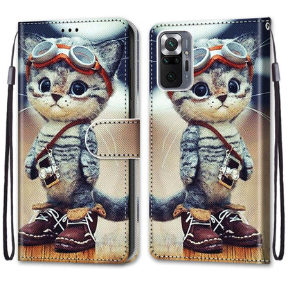 Coloured Drawing Cross Texture Horizontal Flip PU Leather Case with Holder & Card Slots & Wallet & Lanyard, For Xiaomi Redmi Note 10 Pro Max / Note 10 Pro