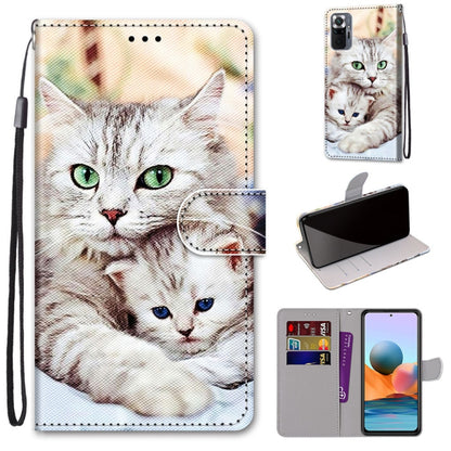 Coloured Drawing Cross Texture Horizontal Flip PU Leather Case with Holder & Card Slots & Wallet & Lanyard, For Xiaomi Redmi Note 10 Pro Max / Note 10 Pro