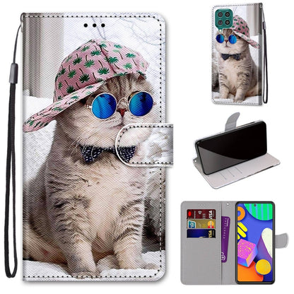 Coloured Drawing Cross Texture Horizontal Flip PU Leather Case with Holder & Card Slots & Wallet & Lanyard, For Samsung Galaxy F62 / M62