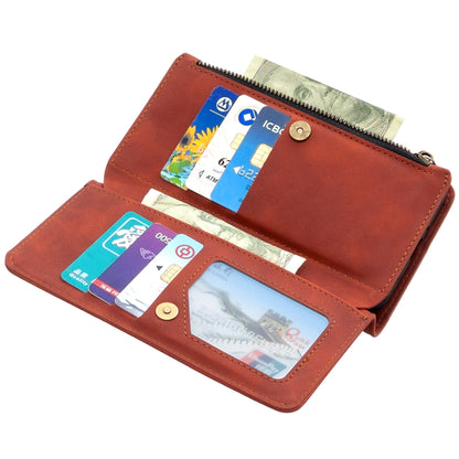 Skin Feel Detachable Magnetic Zipper Horizontal Flip PU Leather Case with Multi-Card Slots & Holder & Wallet & Photo Frame & Lanyard, For Xiaomi Poco M3, For Xiaomi Poco X3