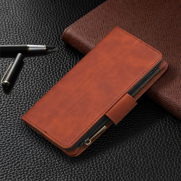 Skin Feel Detachable Magnetic Zipper Horizontal Flip PU Leather Case with Multi-Card Slots & Holder & Wallet & Photo Frame & Lanyard, For Xiaomi Poco M3, For Xiaomi Poco X3