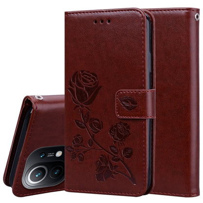 Rose Embossed Horizontal Flip PU Leather Case with Holder & Card Slots & Wallet, For Xiaomi Redmi 9T, For Xiaomi Mi 11 Lite, For Xiaomi Redmi Note 9T 5G, For Xiaomi Redmi Note 10