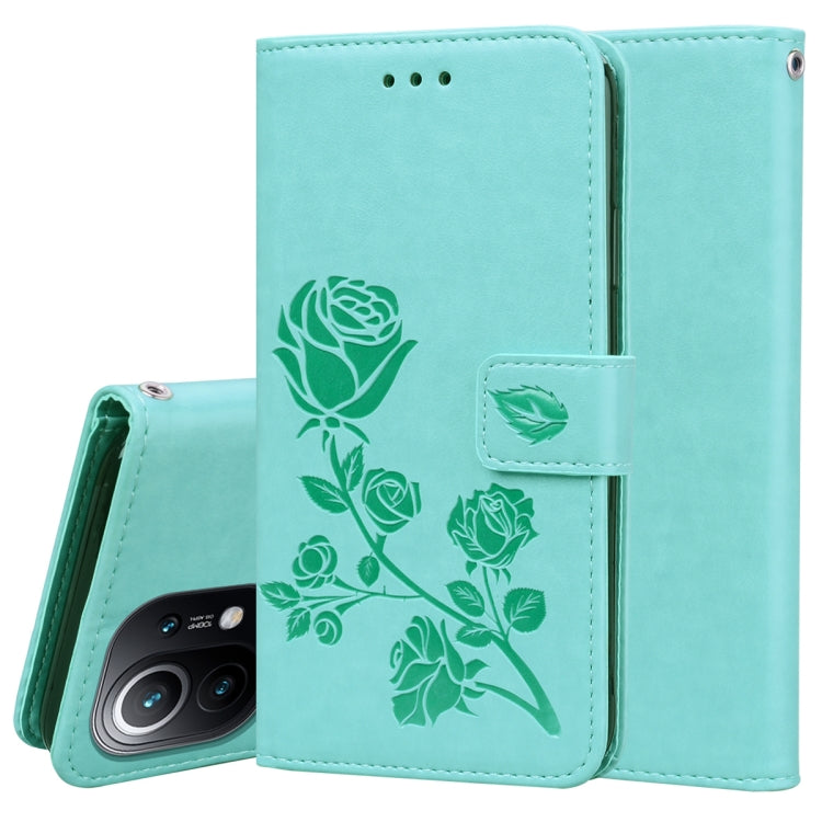 Rose Embossed Horizontal Flip PU Leather Case with Holder & Card Slots & Wallet, For Xiaomi Redmi 9T, For Xiaomi Mi 11 Lite, For Xiaomi Redmi Note 9T 5G, For Xiaomi Redmi Note 10
