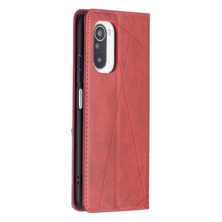 Rhombus Texture Horizontal Flip Magnetic Leather Case with Holder & Card Slots, For Xiaomi Mi 11i / Poco F3 / Redmi K40