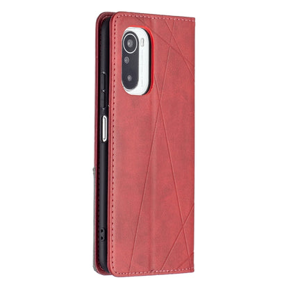 Rhombus Texture Horizontal Flip Magnetic Leather Case with Holder & Card Slots, For Xiaomi Mi 11i / Poco F3 / Redmi K40