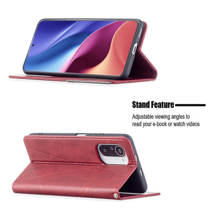 Rhombus Texture Horizontal Flip Magnetic Leather Case with Holder & Card Slots, For Xiaomi Mi 11i / Poco F3 / Redmi K40