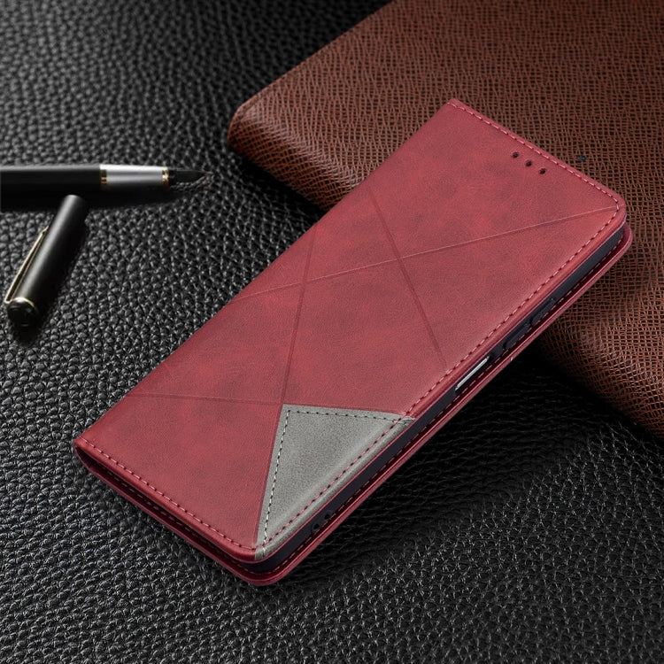 Rhombus Texture Horizontal Flip Magnetic Leather Case with Holder & Card Slots, For Xiaomi Mi 11i / Poco F3 / Redmi K40