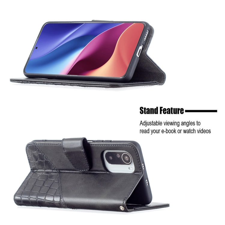 Matching Color Crocodile Texture Horizontal Flip PU Leather Case with Wallet & Holder & Card Slots, For Xiaomi Mi 11i / Poco F3 / Redmi K40