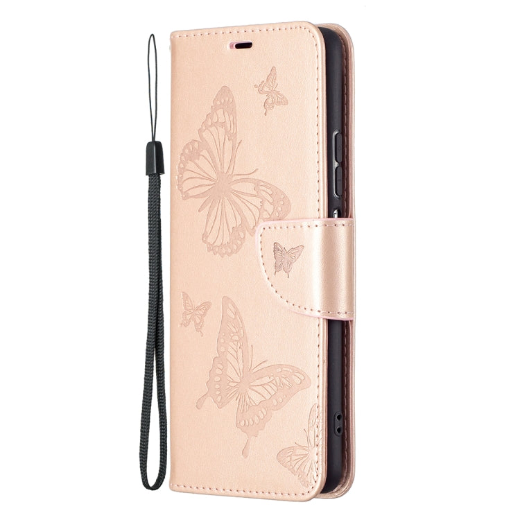 Two Butterflies Embossing Pattern Horizontal Flip Leather Case with Holder & Card Slot & Wallet & Lanyard, For Xiaomi Mi 11i / Poco F3 / Redmi K40