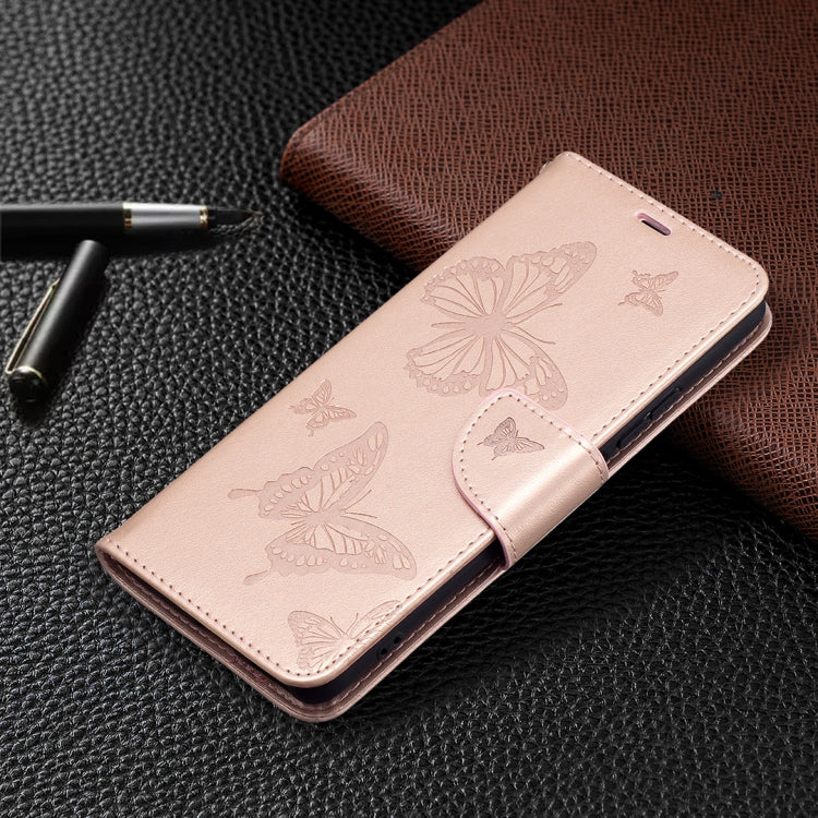 Two Butterflies Embossing Pattern Horizontal Flip Leather Case with Holder & Card Slot & Wallet & Lanyard, For Xiaomi Mi 11i / Poco F3 / Redmi K40