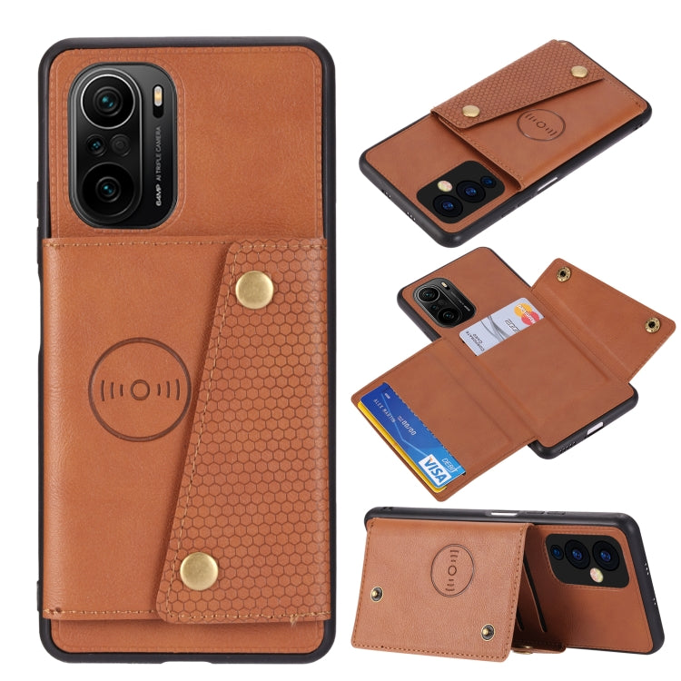 Double Buckle PU + TPU Shockproof Magnetic Protective Case with Card Slot & Holder, For OnePlus 9, For OnePlus 9 Pro, For Xiaomi Redmi K40, For Xiaomi Redmi Note 9 4G, For Xiaomi Redmi Note 10