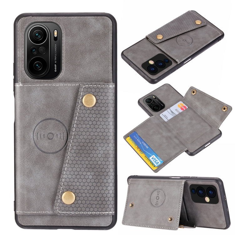 Double Buckle PU + TPU Shockproof Magnetic Protective Case with Card Slot & Holder, For OnePlus 9, For OnePlus 9 Pro, For Xiaomi Redmi K40, For Xiaomi Redmi Note 9 4G, For Xiaomi Redmi Note 10