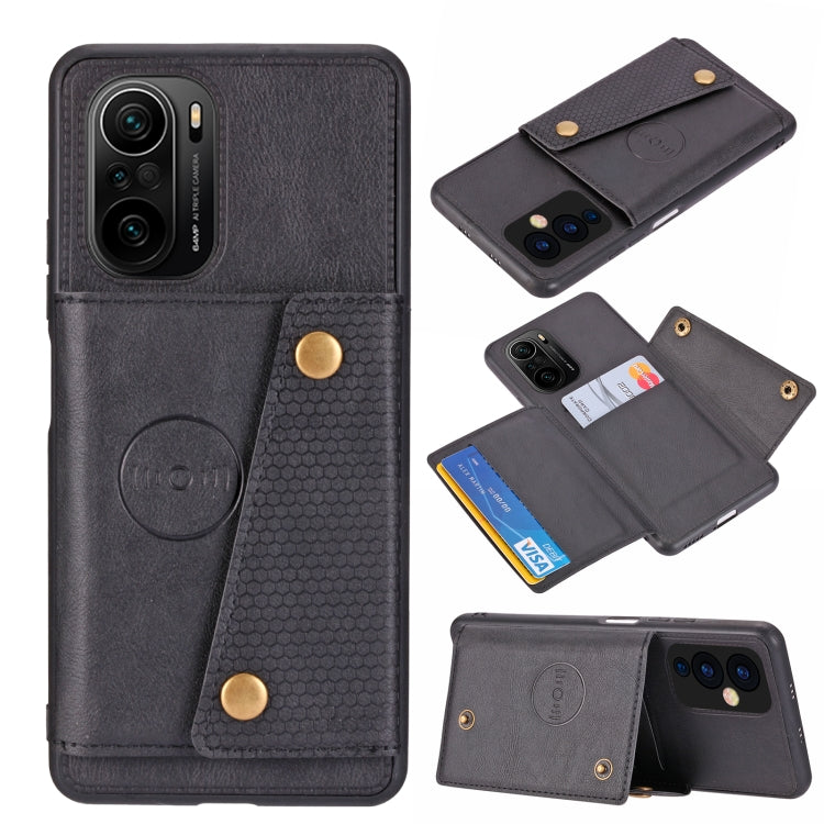 Double Buckle PU + TPU Shockproof Magnetic Protective Case with Card Slot & Holder, For OnePlus 9, For OnePlus 9 Pro, For Xiaomi Redmi K40, For Xiaomi Redmi Note 9 4G, For Xiaomi Redmi Note 10