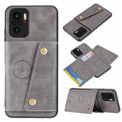 Double Buckle PU + TPU Shockproof Magnetic Protective Case with Card Slot & Holder, For OnePlus 9, For OnePlus 9 Pro, For Xiaomi Redmi K40, For Xiaomi Redmi Note 9 4G, For Xiaomi Redmi Note 10