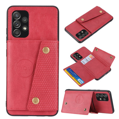 Double Buckle PU + TPU Shockproof Magnetic Protective Case with Card Slot & Holder, For Samsung Galaxy A32 4G