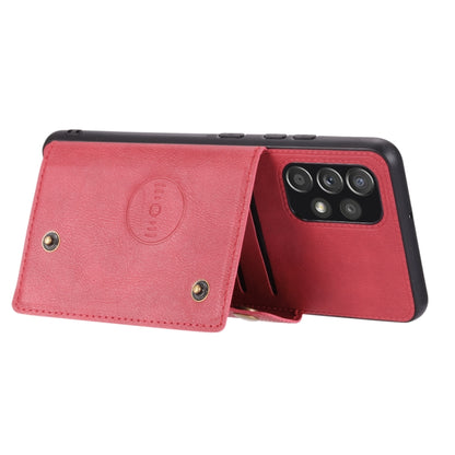 Double Buckle PU + TPU Shockproof Magnetic Protective Case with Card Slot & Holder, For Samsung Galaxy A32 4G