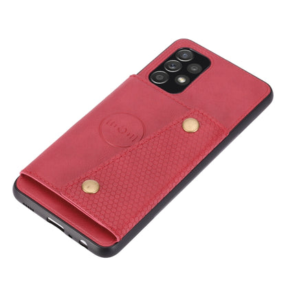Double Buckle PU + TPU Shockproof Magnetic Protective Case with Card Slot & Holder, For Samsung Galaxy A32 4G