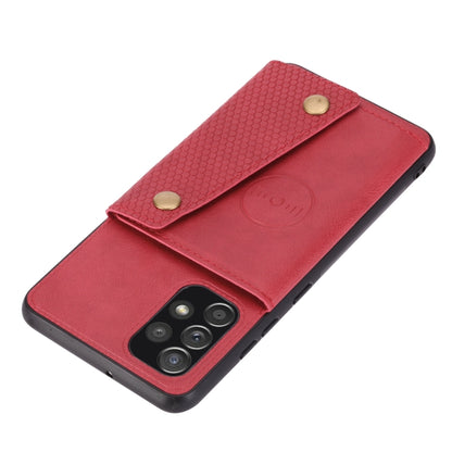 Double Buckle PU + TPU Shockproof Magnetic Protective Case with Card Slot & Holder, For Samsung Galaxy A32 4G