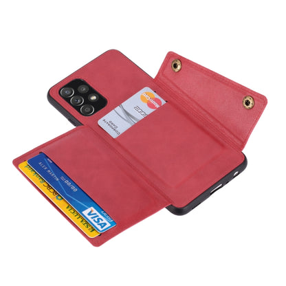 Double Buckle PU + TPU Shockproof Magnetic Protective Case with Card Slot & Holder, For Samsung Galaxy A32 4G