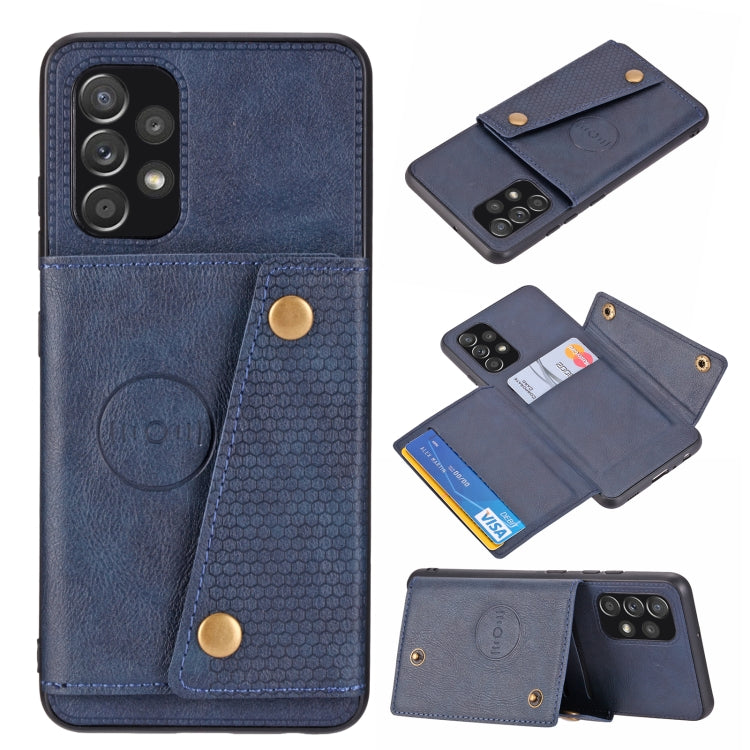 Double Buckle PU + TPU Shockproof Magnetic Protective Case with Card Slot & Holder, For Samsung Galaxy A32 4G