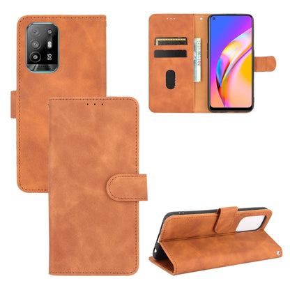 Solid Color Skin Feel Magnetic Buckle Horizontal Flip Calf Texture PU Leather Case with Holder & Card Slots & Wallet, For OPPO F19 Pro /  A94 5G