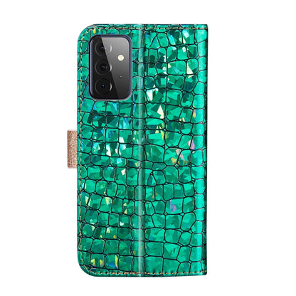 Laser Glitter Powder Matching Crocodile Texture Horizontal Flip Leather Case with Card Slots & Holder & Wallet, For Samsung Galaxy A72 5G / 4G, For Samsung Galaxy S21 FE