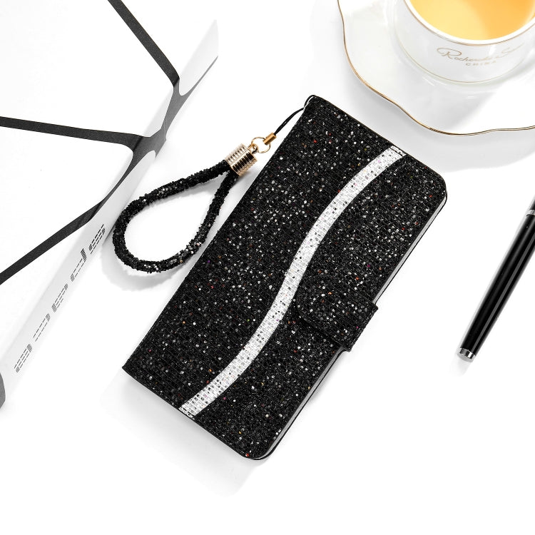 Glitter Powder Horizontal Flip Leather Case with Card Slots & Holder & Lanyard, For Xiaomi Redmi Note 9 5G, For Xiaomi Redmi Note 10 4G, For Xiaomi Redmi Note 10 Pro, For Samsung Galaxy A02 / M02