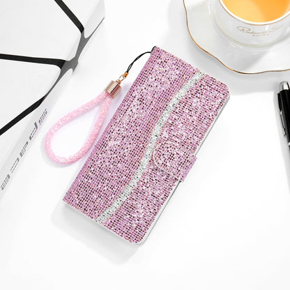 Glitter Powder Horizontal Flip Leather Case with Card Slots & Holder & Lanyard, For Xiaomi Redmi Note 9 5G, For Xiaomi Redmi Note 10 4G, For Xiaomi Redmi Note 10 Pro, For Samsung Galaxy A02 / M02