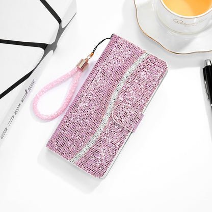 Glitter Powder Horizontal Flip Leather Case with Card Slots & Holder & Lanyard, For Samsung Galaxy A02s(EU Version), For Samsung Galaxy A02s(US Version), For Samsung Galaxy A12, For Samsung Galaxy A32 5G