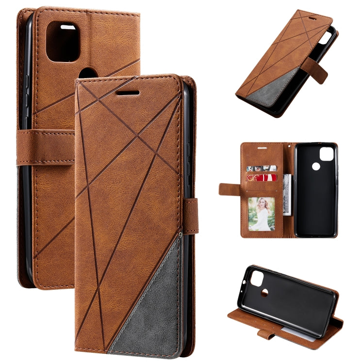 Skin Feel Splicing Horizontal Flip Leather Case with Holder & Card Slots & Wallet & Photo Frame, For Samsung Galaxy A42 5G, For Samsung Galaxy A02s, For Samsung Galaxy A12, For Motorola Moto G9 Power