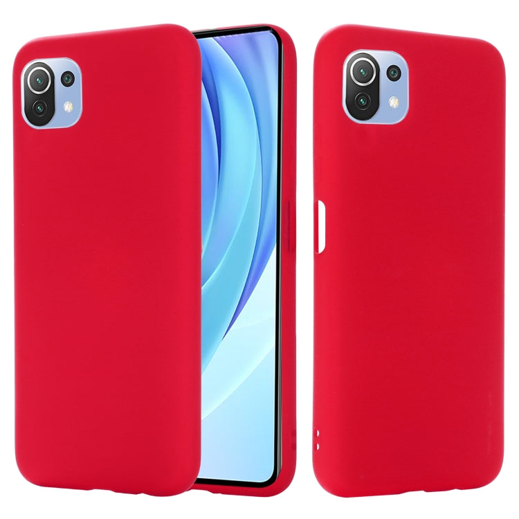 Solid Color Liquid Silicone Dropproof Full Coverage Protective Case, For Xiaomi Mi 11 Lite