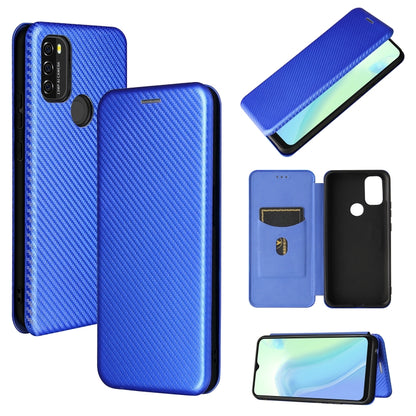 Carbon Fiber Texture Magnetic Horizontal Flip TPU + PC + PU Leather Case with Card Slot, For OPPO F19 / A74 4G, For Blackview A70 (2021)