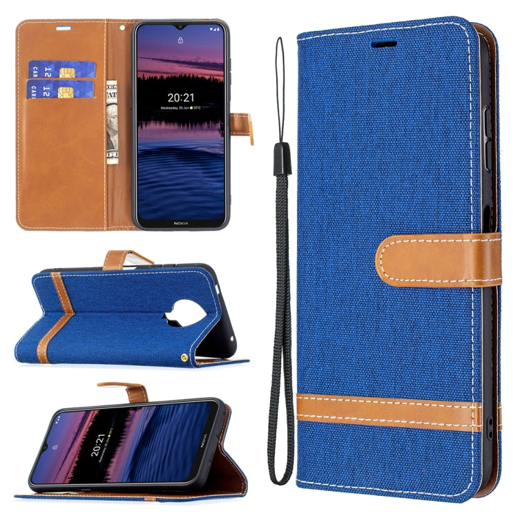 Color Matching Denim Texture Horizontal Flip Leather Case with Holder & Card Slots & Wallet & Lanyard, For Nokia G20 / G10, For Nokia 1.4