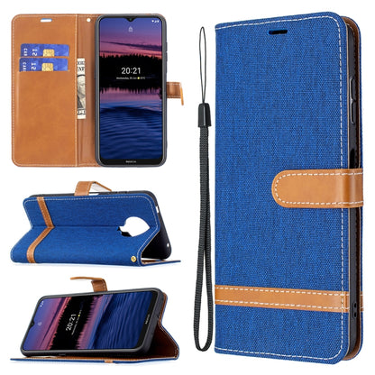Color Matching Denim Texture Horizontal Flip Leather Case with Holder & Card Slots & Wallet & Lanyard, For Nokia G20 / G10, For Nokia 1.4