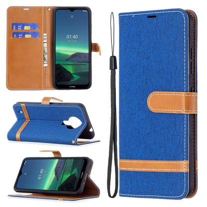 Color Matching Denim Texture Horizontal Flip Leather Case with Holder & Card Slots & Wallet & Lanyard, For Nokia G20 / G10, For Nokia 1.4