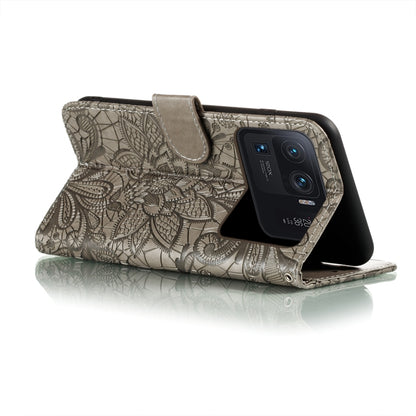 Lace Flower Embossing Pattern Horizontal Flip Leather Case with Holder & Card Slots & Wallet & Photo Frame, For Xiaomi Mi 11 Ultra