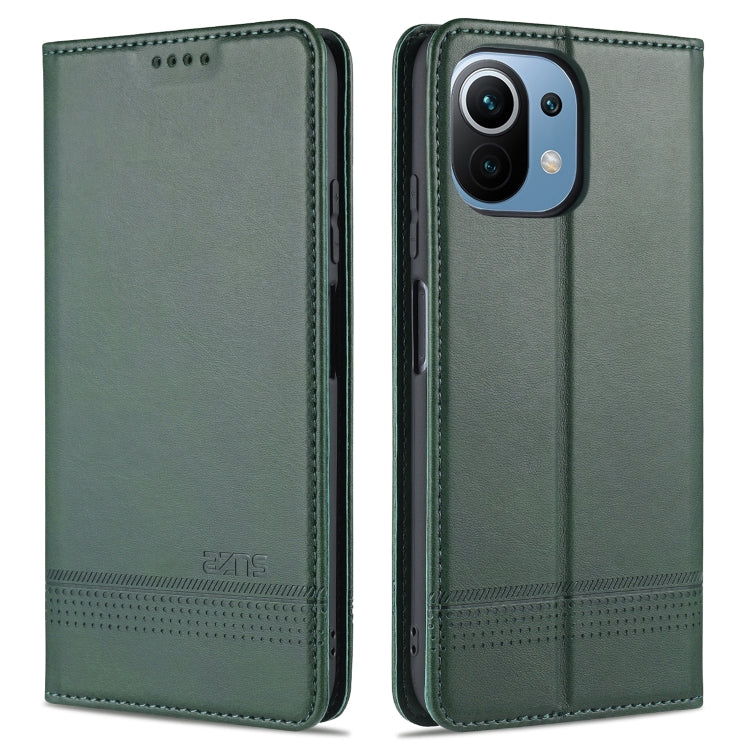 AZNS Magnetic Calf Texture Horizontal Flip Leather Case with Card Slots & Holder & Wallet, For OPPO A54 4G, For OPPO A94 5G, For OPPO A95 5G, For Xiaomi Mi 11 Lite