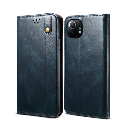 Simple Wax Crazy Horse Texture Horizontal Flip Leather Case with Card Slots & Wallet, For Xiaomi Mi 11, For Xiaomi Mi 11 Lite, For Xiaomi Mi 11 Pro, For Xiaomi Mi 11 Ultra
