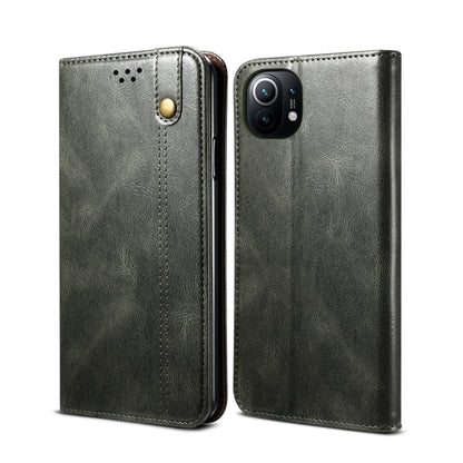 Simple Wax Crazy Horse Texture Horizontal Flip Leather Case with Card Slots & Wallet, For Xiaomi Mi 11, For Xiaomi Mi 11 Lite, For Xiaomi Mi 11 Pro, For Xiaomi Mi 11 Ultra
