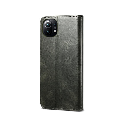 Simple Wax Crazy Horse Texture Horizontal Flip Leather Case with Card Slots & Wallet, For Xiaomi Mi 11, For Xiaomi Mi 11 Lite, For Xiaomi Mi 11 Pro, For Xiaomi Mi 11 Ultra
