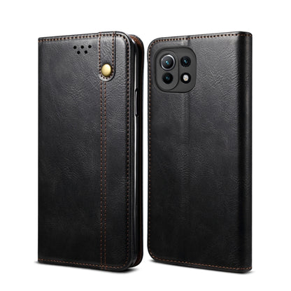 Simple Wax Crazy Horse Texture Horizontal Flip Leather Case with Card Slots & Wallet, For Xiaomi Mi 11, For Xiaomi Mi 11 Lite, For Xiaomi Mi 11 Pro, For Xiaomi Mi 11 Ultra