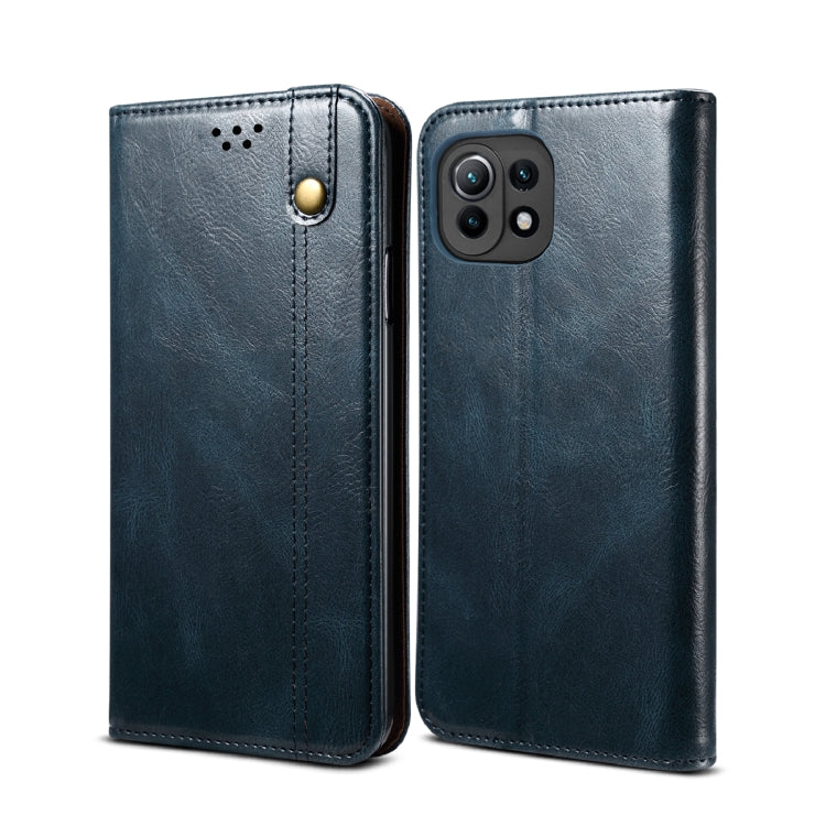 Simple Wax Crazy Horse Texture Horizontal Flip Leather Case with Card Slots & Wallet, For Xiaomi Mi 11, For Xiaomi Mi 11 Lite, For Xiaomi Mi 11 Pro, For Xiaomi Mi 11 Ultra